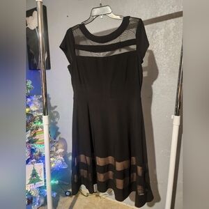 R&M Richards Black Dress with Sheer Details